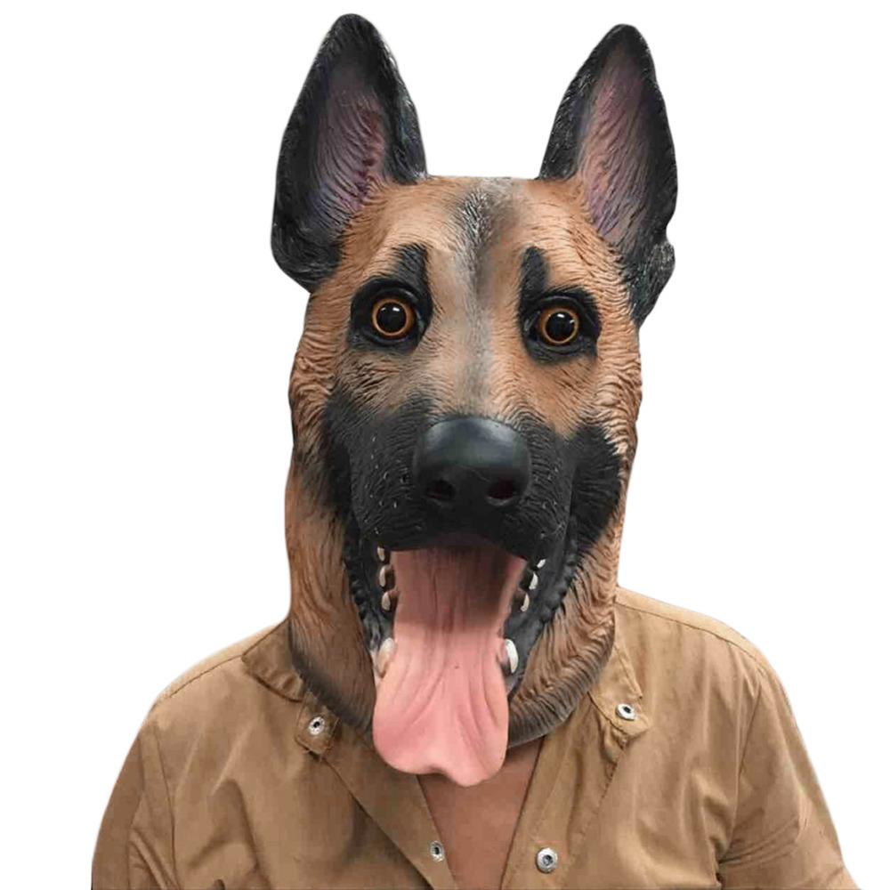  MOLEZU Halloween German Shepherd Dog Head Mask,Novelty