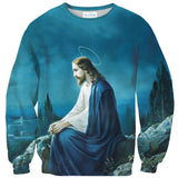 Pensive Jesus Sweater-Shelfies-| All-Over-Print Everywhere - Designed to Make You Smile