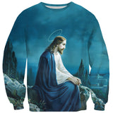 Pensive Jesus Sweater-Shelfies-| All-Over-Print Everywhere - Designed to Make You Smile