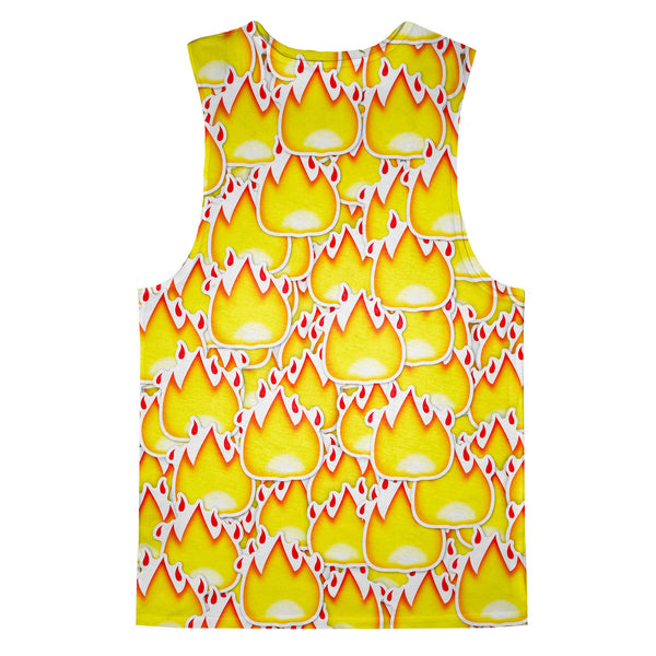 Fire Emoji Invasion Tank Top-kite.ly-| All-Over-Print Everywhere - Designed to Make You Smile