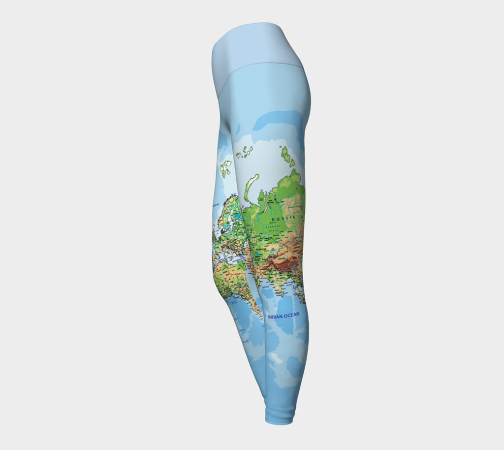 World Map Yoga Leggings